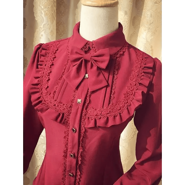 Luxurious Victorian - Era Regal Blouse with Traditional Lolita Details - Cosparty