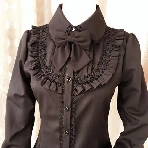 Luxurious Victorian - Era Regal Blouse with Traditional Lolita Details - Cosparty