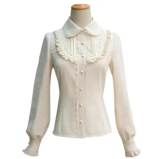 Luxurious Victorian-Era Regal Blouse with Traditional Lolita Details - shirt