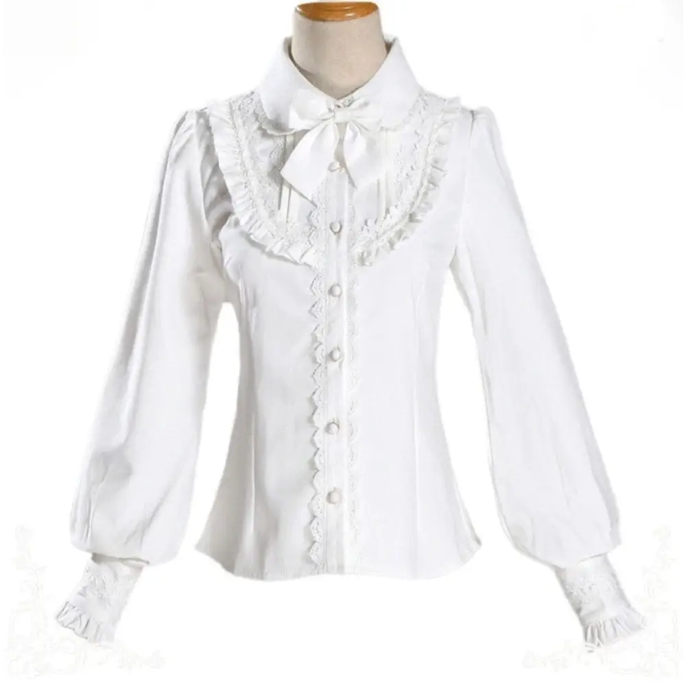 Luxurious Victorian-Era Regal Blouse with Traditional Lolita Details - shirt