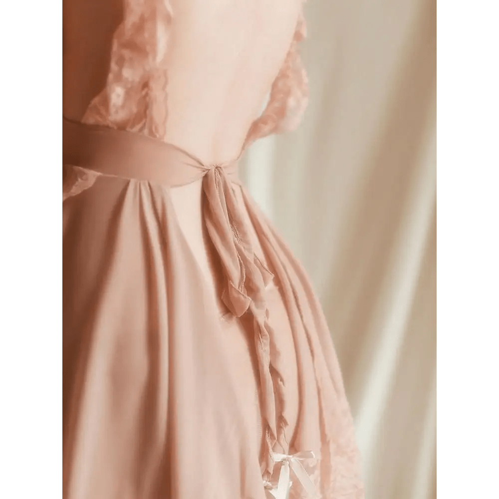 Luxurious Victorian Princess Lingerie Set with Ruffles and Lace Trim - Cosparty