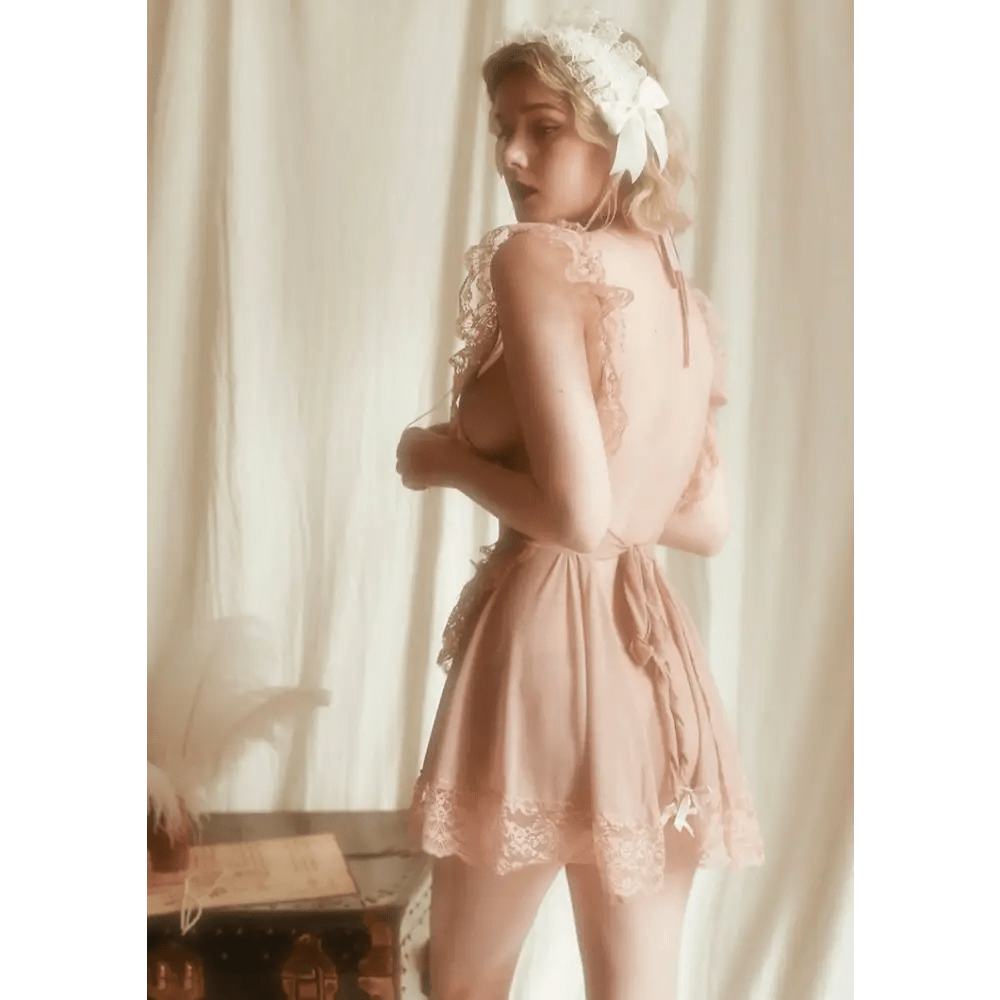 Luxurious Victorian Princess Lingerie Set with Ruffles and Lace Trim - Cosparty