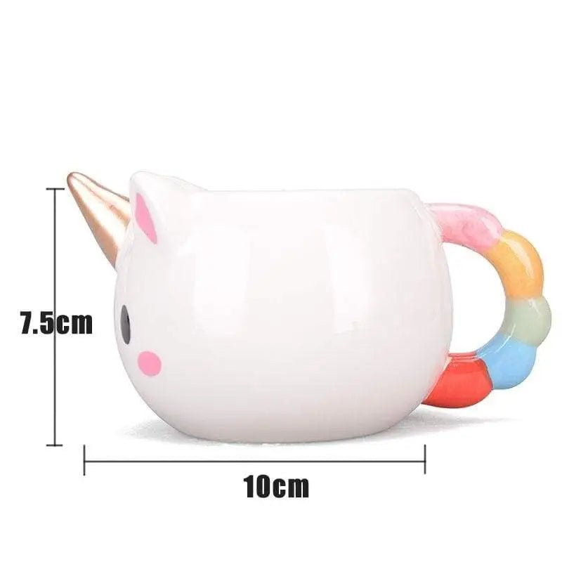 Luxury Ceramic Rainbow Unicorn Mug with Golden Horn - Cosparty