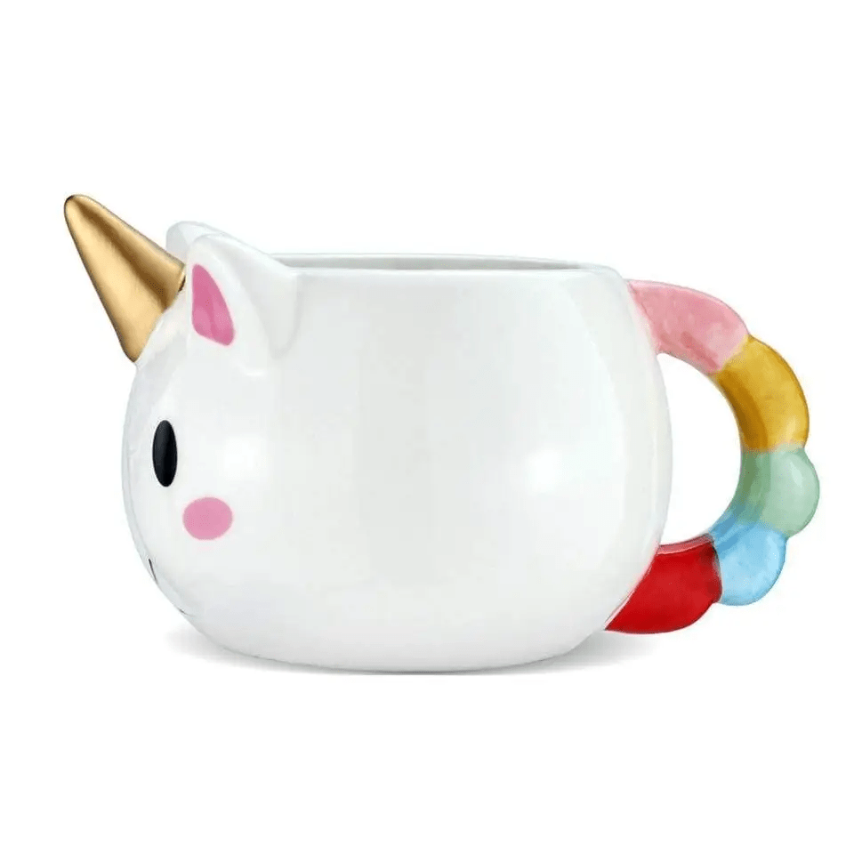 Luxury Ceramic Rainbow Unicorn Mug with Golden Horn - Cosparty