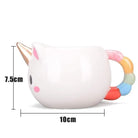 Luxury Ceramic Rainbow Unicorn Mug with Golden Horn - cup