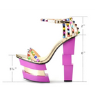 Luxury Geometric Platform Sandals with Jewel Embellishments - Shoes