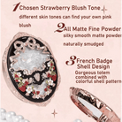 Luxury Glittering Strawberry Blush Compact for Your Vanity - Cosparty