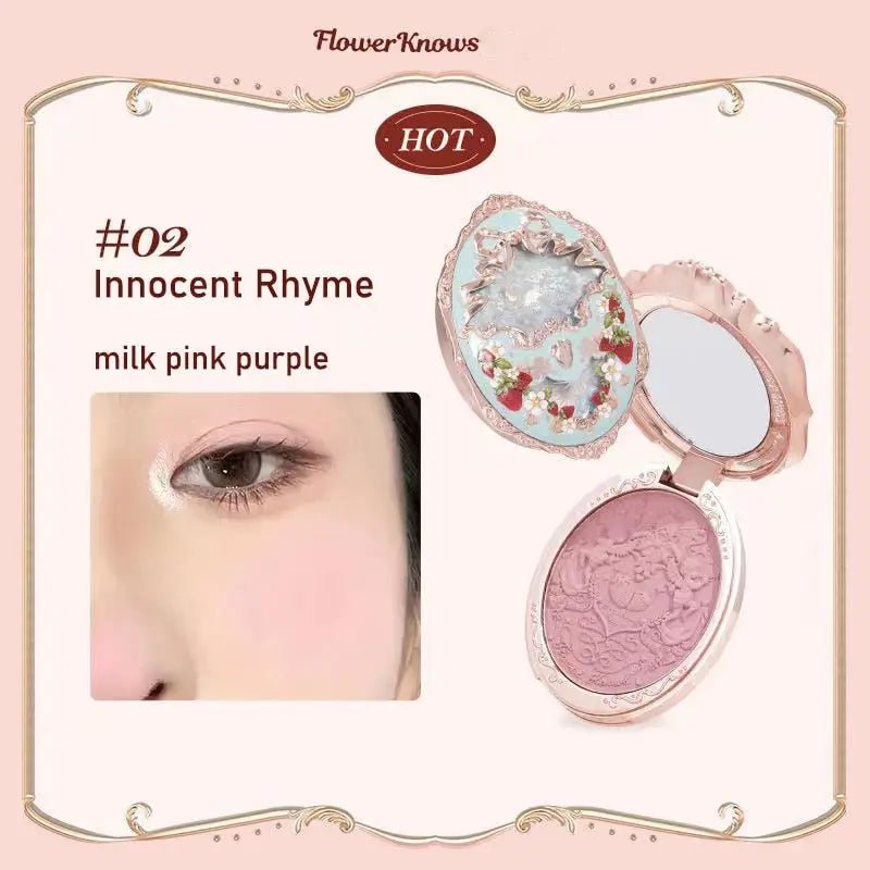 Luxury Glittering Strawberry Blush Compact for Your Vanity - Cosparty