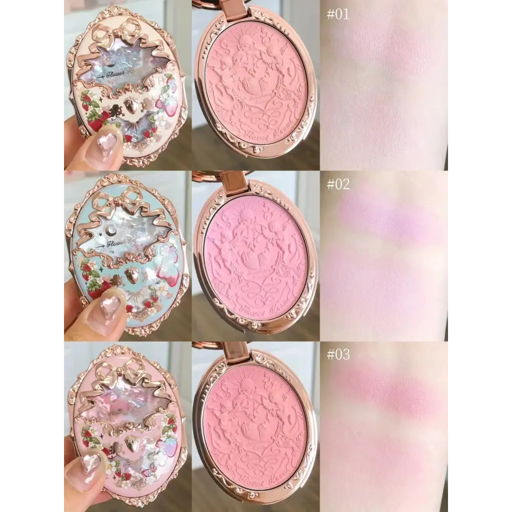 Luxury Glittering Strawberry Blush Compact for Your Vanity - blush