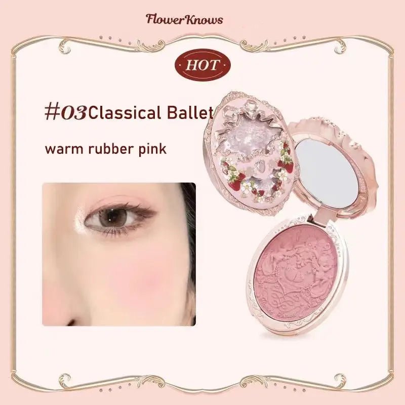 Luxury Glittering Strawberry Blush Compact for Your Vanity - Cosparty