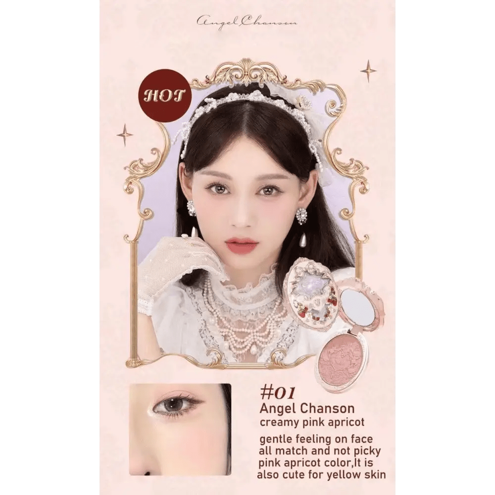 Luxury Glittering Strawberry Blush Compact for Your Vanity - Cosparty