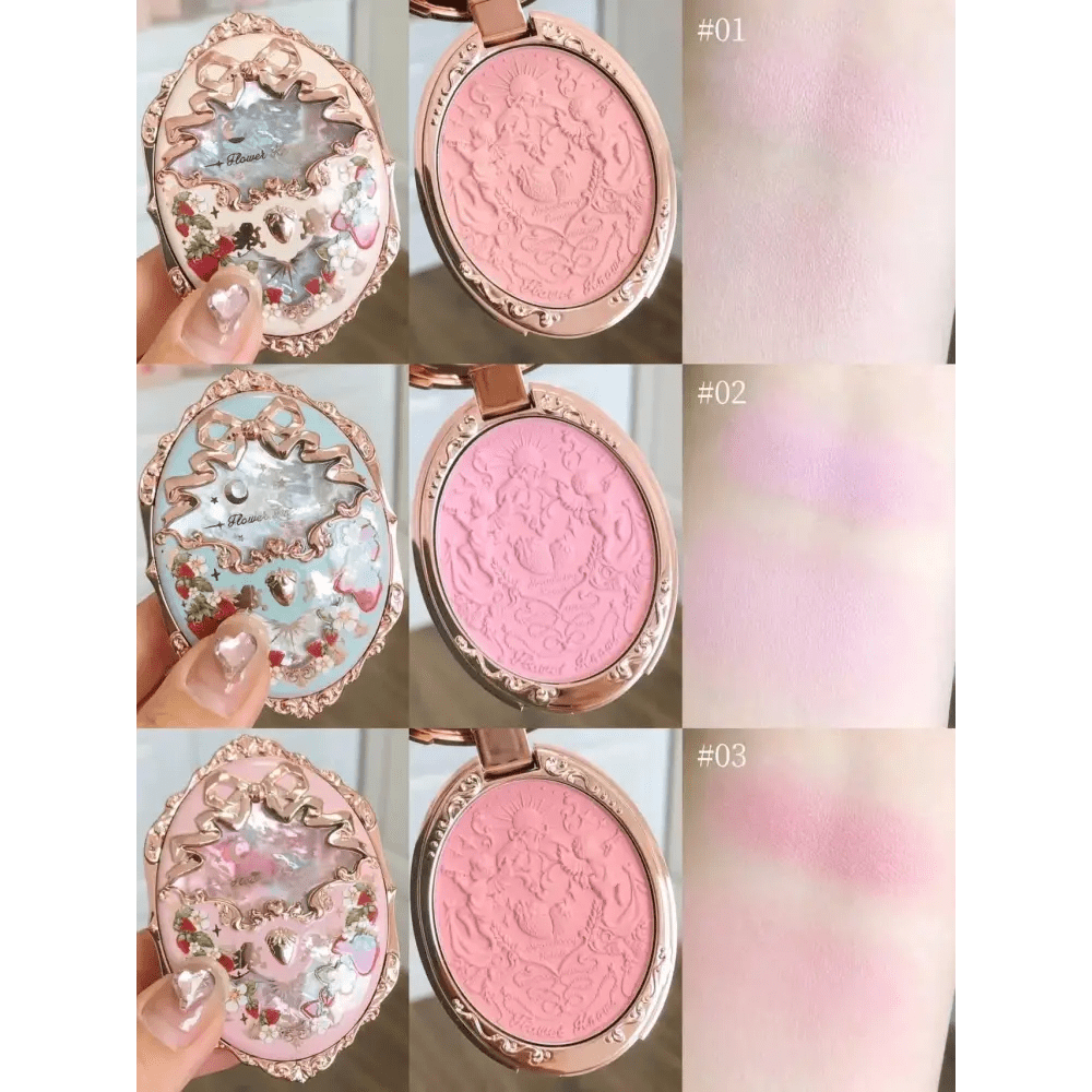 Luxury Glittering Strawberry Blush Compact for Your Vanity - Cosparty