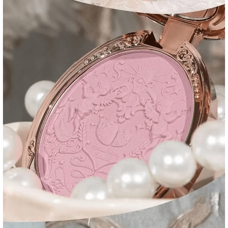 Luxury Glittering Strawberry Blush Compact for Your Vanity - Cosparty