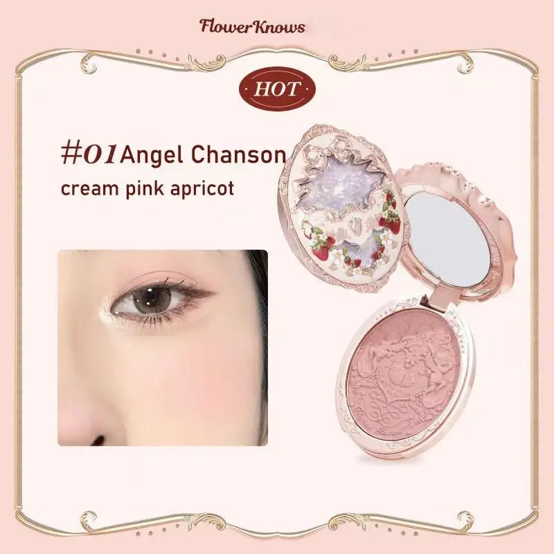 Luxury Glittering Strawberry Blush Compact for Your Vanity - Cosparty