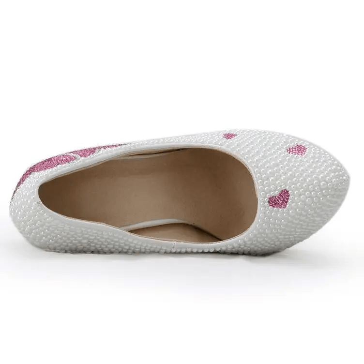 Luxury Handcrafted Pearl Embellished Platform Shoes for Kawaii Lolita Fashion - Cosparty