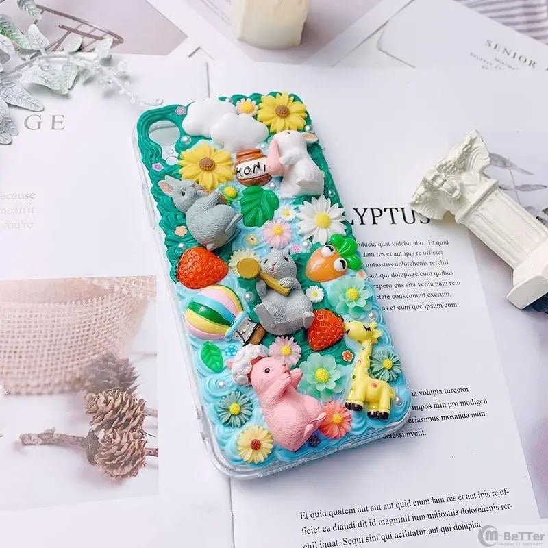 Luxury Handmade iPhone Case with Springtime Animal Designs - Cosparty