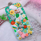 Luxury Handmade iPhone Case with Springtime Animal Designs - for iPhone 6 6s / Green - phone case