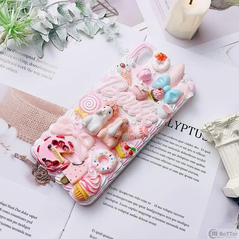 Luxury Handmade iPhone Case with Springtime Animal Designs - for iPhone 6 6s / Pink - phone case