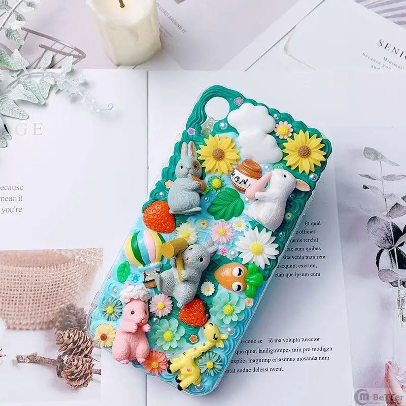 Luxury Handmade iPhone Case with Springtime Animal Designs - phone case