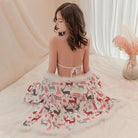 Luxury Holiday Robe and Lingerie Set with Faux Fur Trim - Cosparty