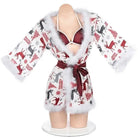 Luxury Holiday Robe and Lingerie Set with Faux Fur Trim - Cosparty