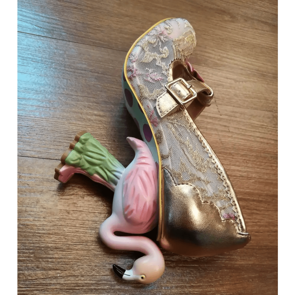 Luxury Pink Flamingo Platform Heels in Vegan Leather - Cosparty