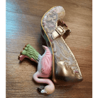 Luxury Pink Flamingo Platform Heels in Vegan Leather - Cosparty