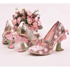 Luxury Pink Flamingo Platform Heels in Vegan Leather - Cosparty