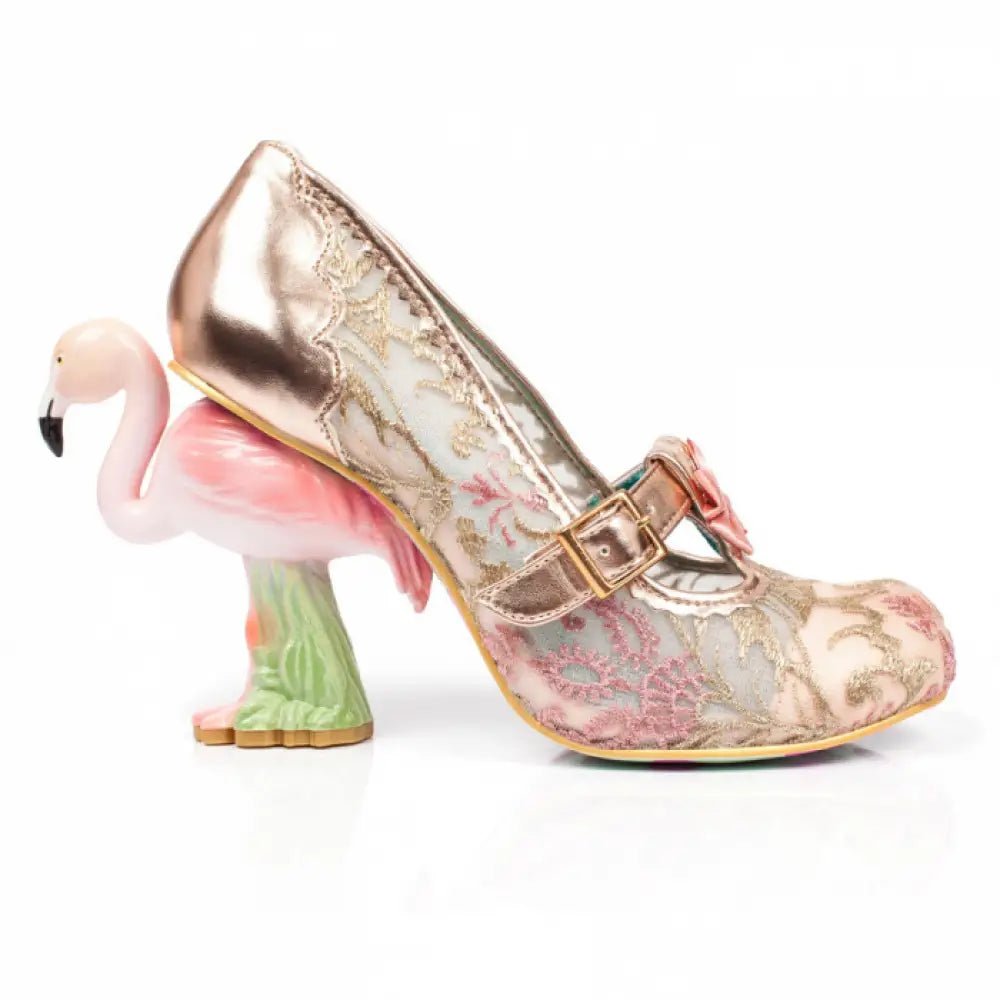 Luxury Pink Flamingo Platform Heels in Vegan Leather - Cosparty