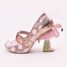 Luxury Pink Flamingo Platform Heels in Vegan Leather - Cosparty