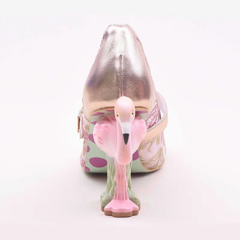 Luxury Pink Flamingo Platform Heels in Vegan Leather - Cosparty
