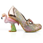 Luxury Pink Flamingo Platform Heels in Vegan Leather - Cosparty