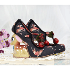 Luxury Vintage Inspired Baby Deer Platform Cherry Pumps - Cosparty