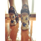 Luxury Vintage Inspired Baby Deer Platform Cherry Pumps - Cosparty