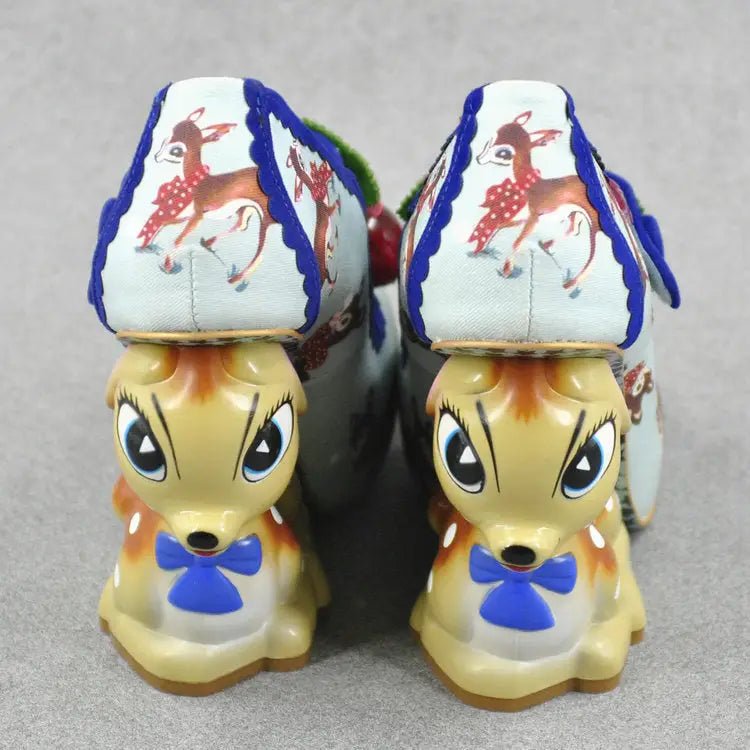 Luxury Vintage Inspired Baby Deer Platform Cherry Pumps - Cosparty