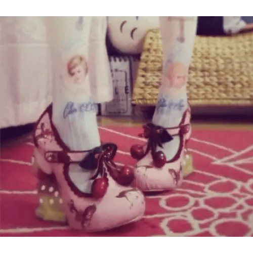 Luxury Vintage Inspired Baby Deer Platform Cherry Pumps - Cosparty