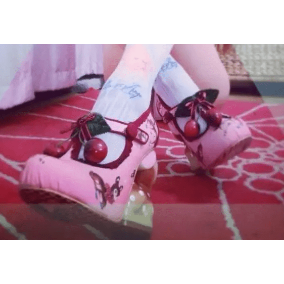 Luxury Vintage Inspired Baby Deer Platform Cherry Pumps - Cosparty
