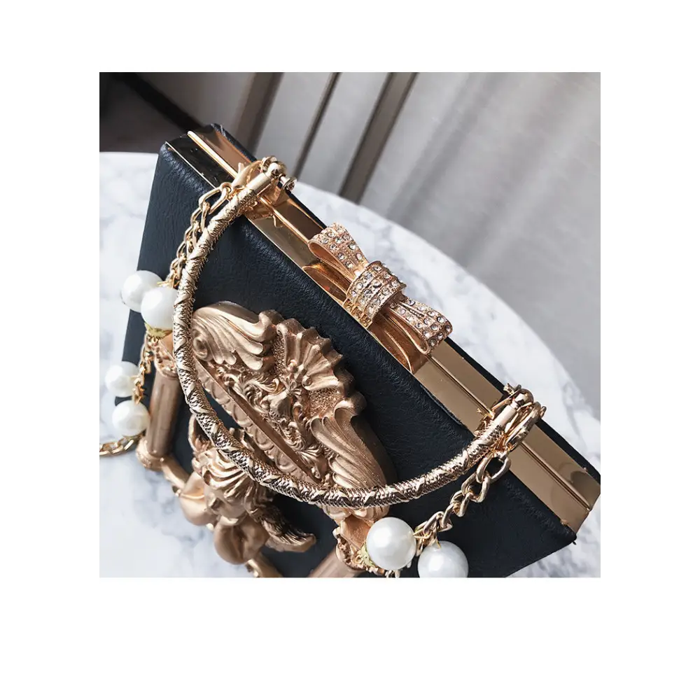 Luxury Vintage Victorian Angel Handbag with Cherub Design - Purse