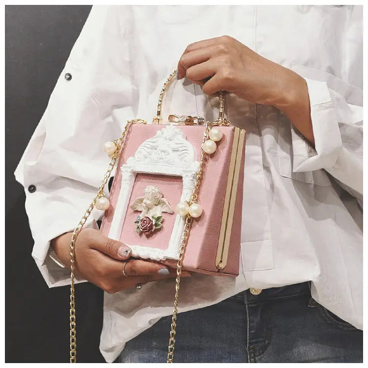 Luxury Vintage Victorian Angel Handbag with Cherub Design - Purse