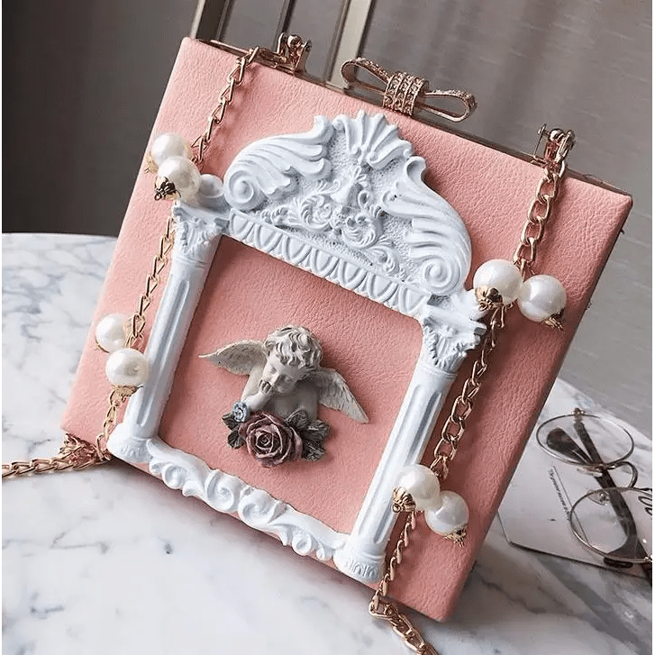 Luxury Vintage Victorian Angel Handbag with Cherub Design - Cosparty