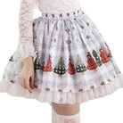 Luxury Winter Wonderland Skirt with Lace Trim and Pleats - Cosparty