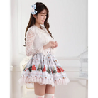 Luxury Winter Wonderland Skirt with Lace Trim and Pleats - Skirts