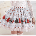 Luxury Winter Wonderland Skirt with Lace Trim and Pleats - Cosparty
