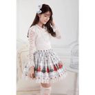 Luxury Winter Wonderland Skirt with Lace Trim and Pleats - Cosparty