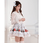 Luxury Winter Wonderland Skirt with Lace Trim and Pleats - Cosparty