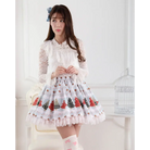 Luxury Winter Wonderland Skirt with Lace Trim and Pleats - Skirts