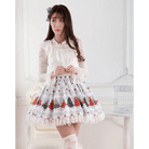 Luxury Winter Wonderland Skirt with Lace Trim and Pleats - Cosparty