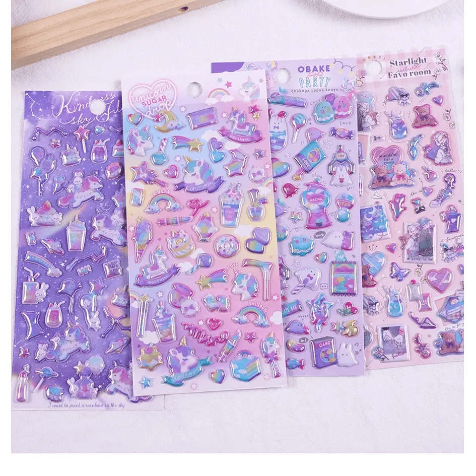 Magic Kingdom 3D Puffy Glitter Stickers - Cosparty