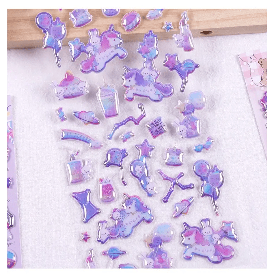 Magic Kingdom 3D Puffy Glitter Stickers - Cosparty