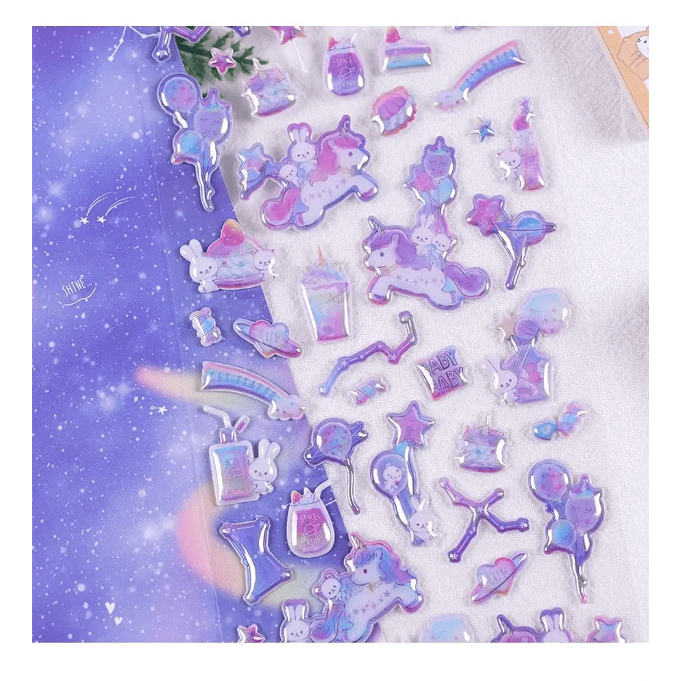 Magic Kingdom 3D Puffy Glitter Stickers - Cosparty